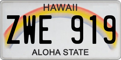 HI license plate ZWE919