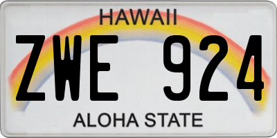 HI license plate ZWE924