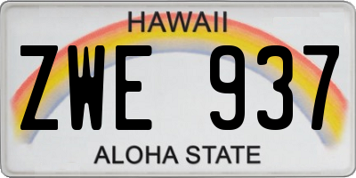 HI license plate ZWE937