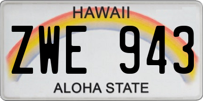 HI license plate ZWE943