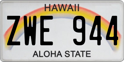 HI license plate ZWE944