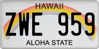 HI license plate ZWE959