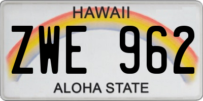 HI license plate ZWE962