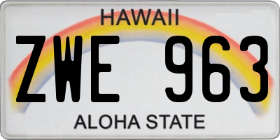HI license plate ZWE963