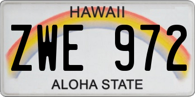 HI license plate ZWE972