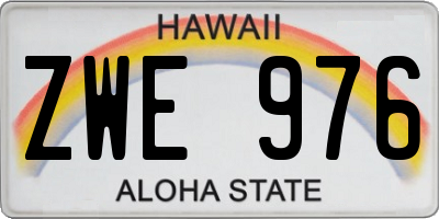 HI license plate ZWE976
