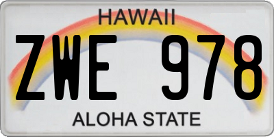 HI license plate ZWE978
