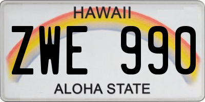 HI license plate ZWE990