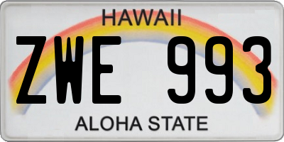 HI license plate ZWE993