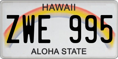 HI license plate ZWE995