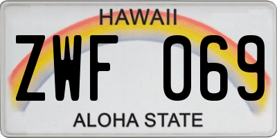 HI license plate ZWF069