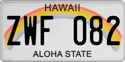 HI license plate ZWF082