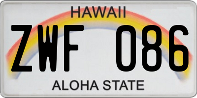 HI license plate ZWF086