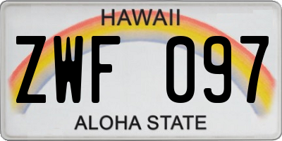 HI license plate ZWF097
