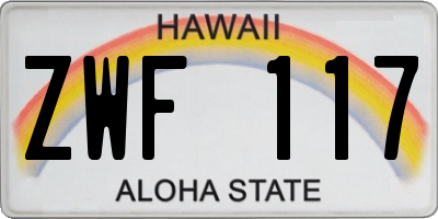 HI license plate ZWF117