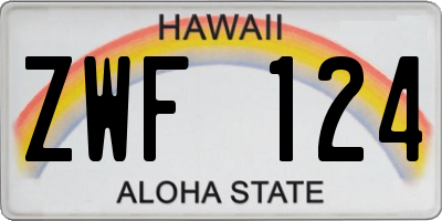 HI license plate ZWF124