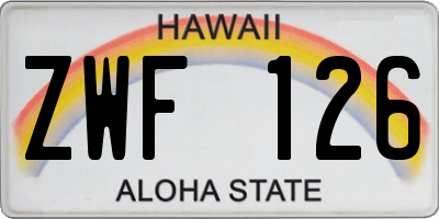 HI license plate ZWF126