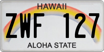 HI license plate ZWF127