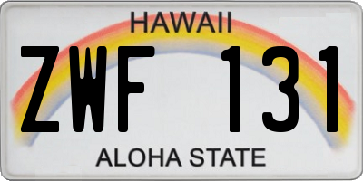 HI license plate ZWF131