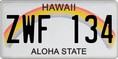 HI license plate ZWF134