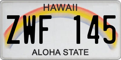 HI license plate ZWF145