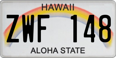 HI license plate ZWF148