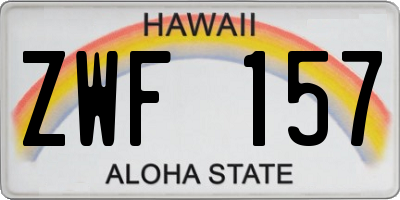 HI license plate ZWF157