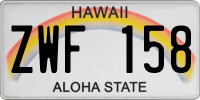 HI license plate ZWF158
