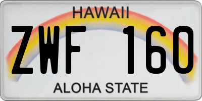 HI license plate ZWF160
