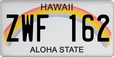 HI license plate ZWF162