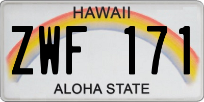 HI license plate ZWF171