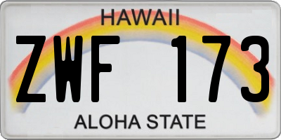 HI license plate ZWF173