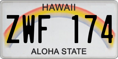 HI license plate ZWF174