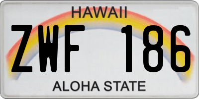 HI license plate ZWF186