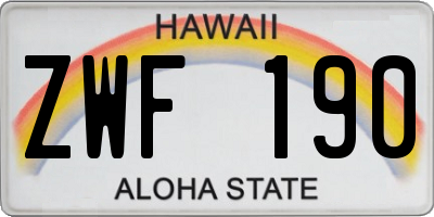 HI license plate ZWF190