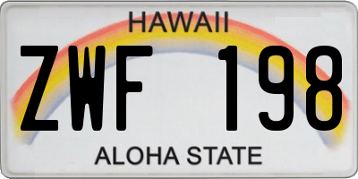 HI license plate ZWF198