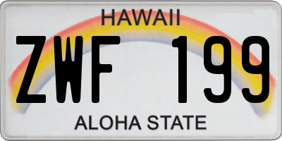 HI license plate ZWF199