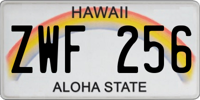 HI license plate ZWF256