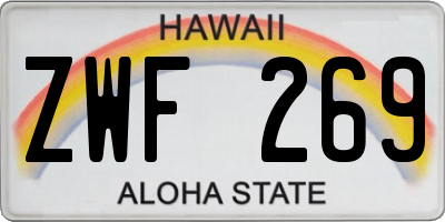 HI license plate ZWF269