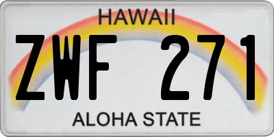 HI license plate ZWF271