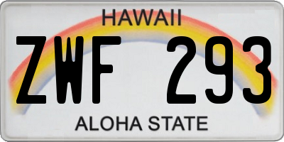 HI license plate ZWF293
