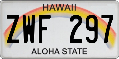 HI license plate ZWF297
