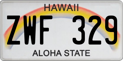 HI license plate ZWF329