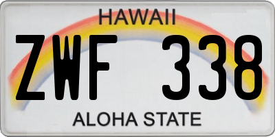 HI license plate ZWF338