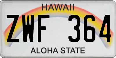 HI license plate ZWF364