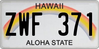 HI license plate ZWF371