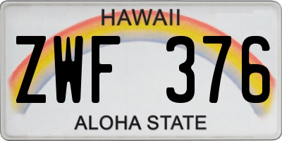 HI license plate ZWF376