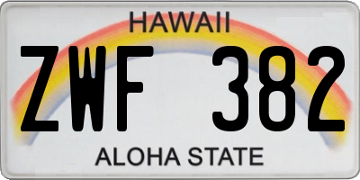 HI license plate ZWF382