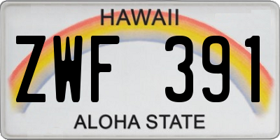 HI license plate ZWF391