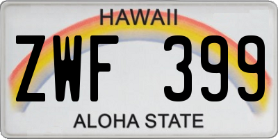 HI license plate ZWF399